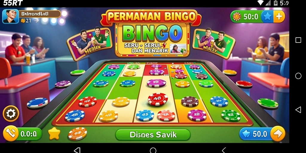 Tampilan gameplay Bingo di aplikasi 55RT yang menarik.