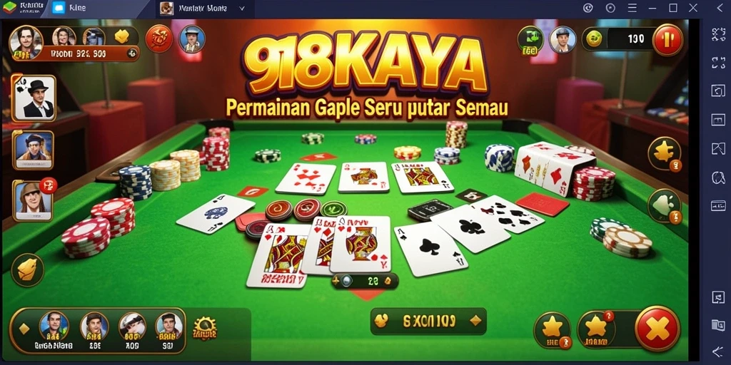 Tampilan gameplay Gaple di 918KAYA yang menghibur.