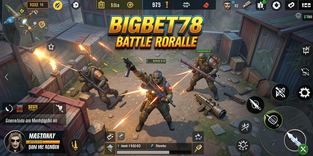 Tampilan aksi mendebarkan dari gameplay Battle Royale BIGBET78.