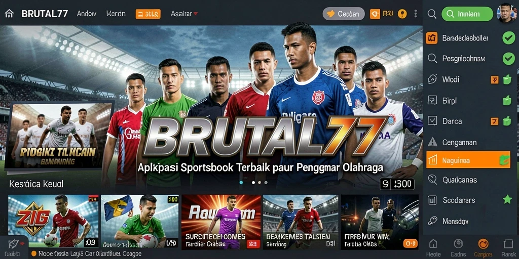 Tampilan menarik dari gameplay Sportsbook di BRUTAL77.