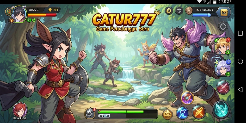 Tampilan screenshot menunjukkan aksi karakter dalam game Anime.