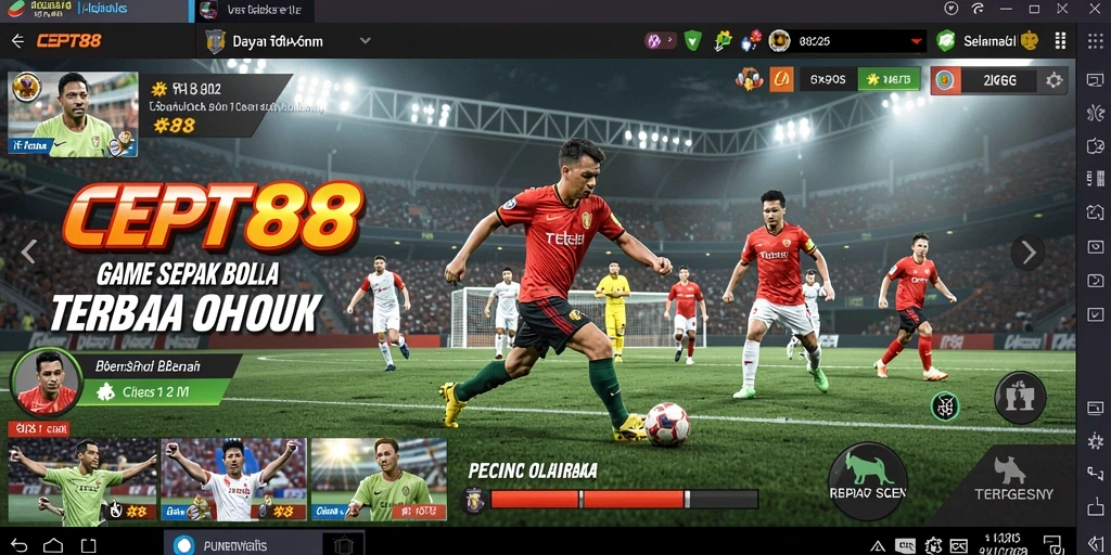 Tampilan grafik menakjubkan dalam gameplay sepak bola yang seru.