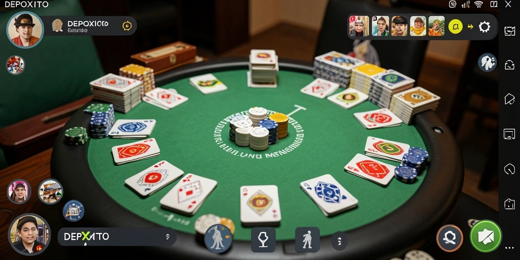 Screenshot DEPOXITO menunjukkan gameplay Gaple yang seru dan interaktif.