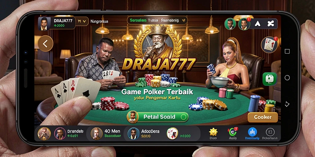 Tampilan gameplay Poker yang menarik dan mendebarkan di DRAJA777.