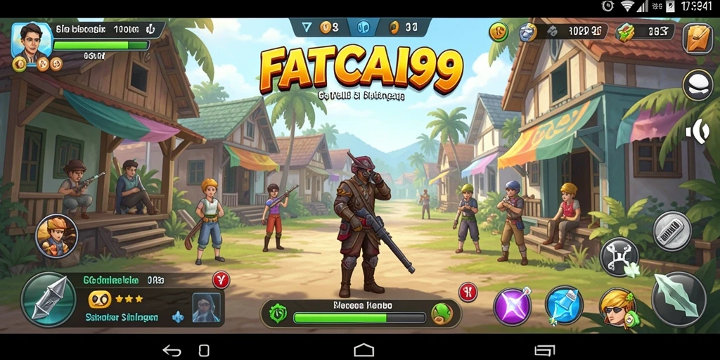 Screenshot gameplay dari FATCAI99 yang menampilkan dunia simulasi interaktif.