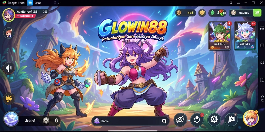 Screenshot GLOWIN88 yang menampilkan pertarungan karakter anime yang seru.