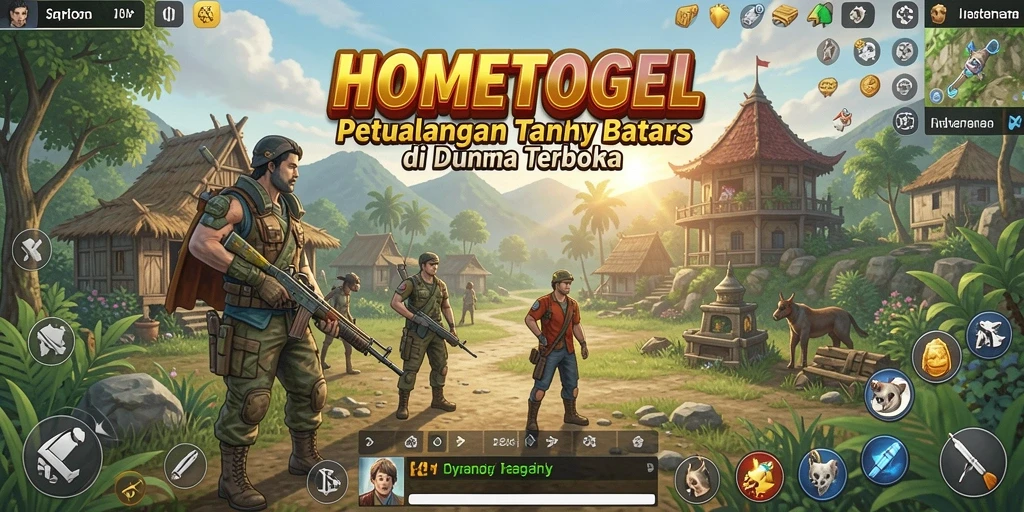 Screenshot gameplay <strong>HOMETOGEL</strong> yang menunjukkan dunia luas dan penuh petualangan.