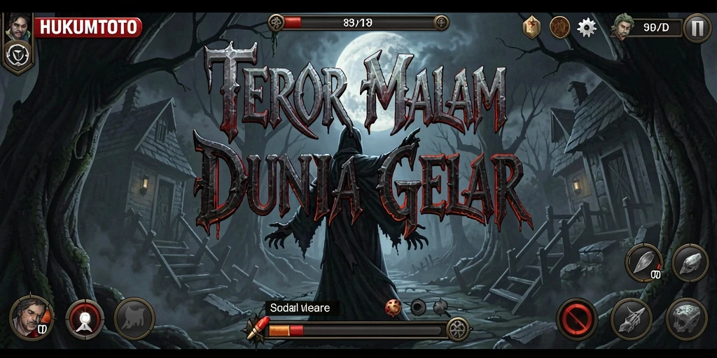 Screenshot gameplay HUKUMTOTO menampilkan suasana mencekam dan penuh ketegangan.