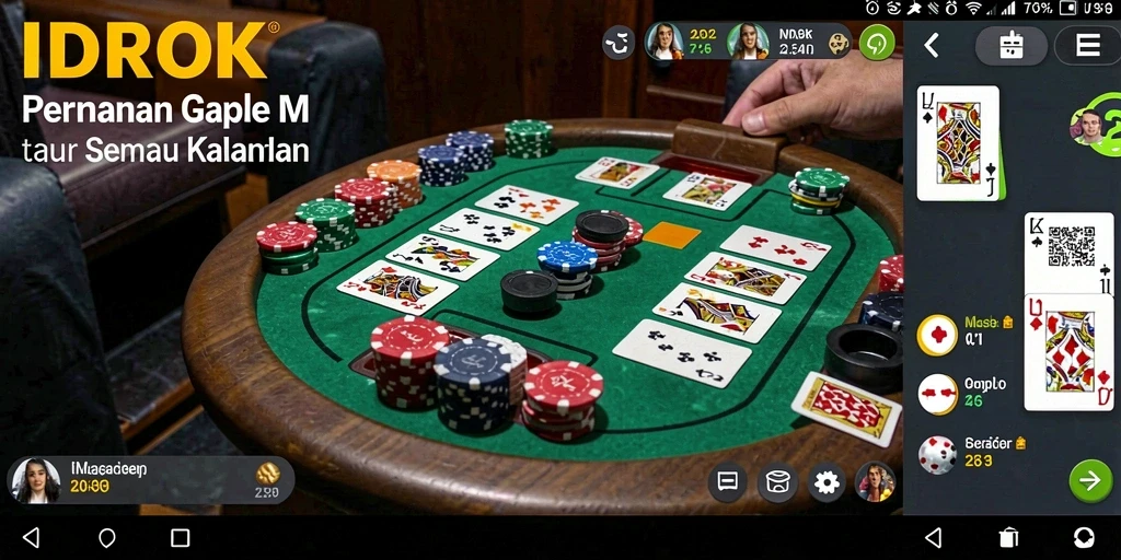 Tampilan gameplay Gaple yang seru dan dinamis dalam IDROK.