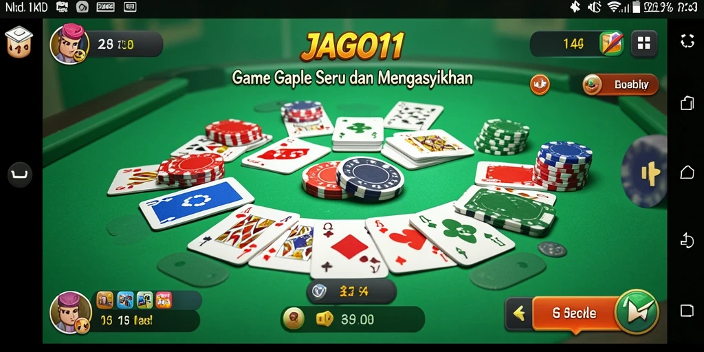 Screenshot utama JAGO11 menunjukkan momen seru permainan Gaple.