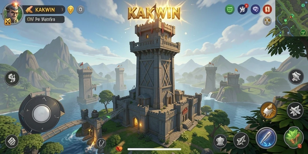 Tampilan gameplay seru KAKWIN dalam aksi Tower Defense yang mendebarkan.