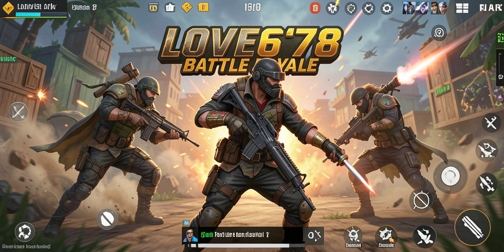 Gameplay seru dalam <strong>LOVE678</strong>, menunjukkan aksi pertempuran Battle Royale yang mendebarkan.