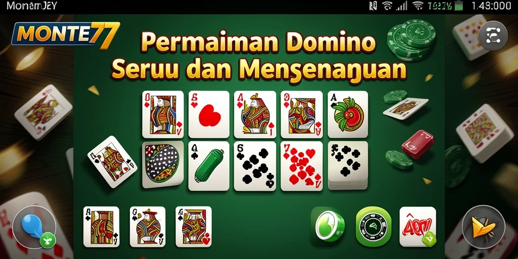 Tampilan gameplay <strong>MONTE77</strong> yang seru dan menarik di meja Domino.