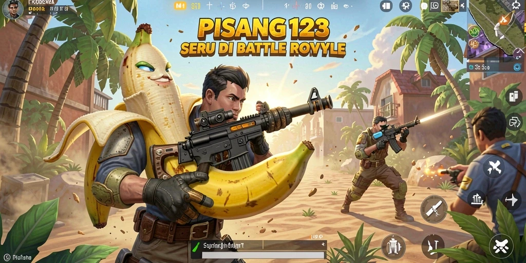 Tangkapan layar PISANG123 menunjukkan intensitas gameplay Battle Royale.