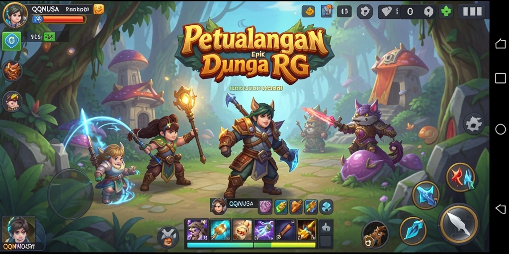 Tangkapan layar gameplay <strong>QQNUSA</strong> menampilkan aksi petualangan RPG yang seru.