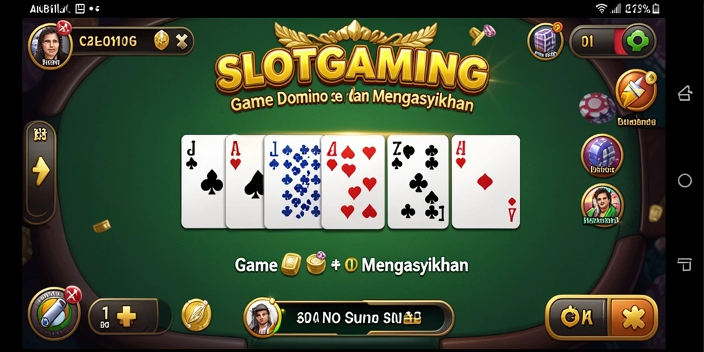 Gameplay SLOTGAMING yang menampilkan pertandingan Domino yang seru.