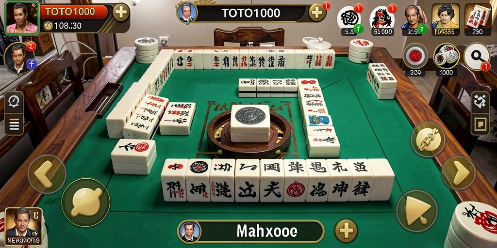 Tampilan gameplay menarik dengan tema Mahjong yang beragam.
