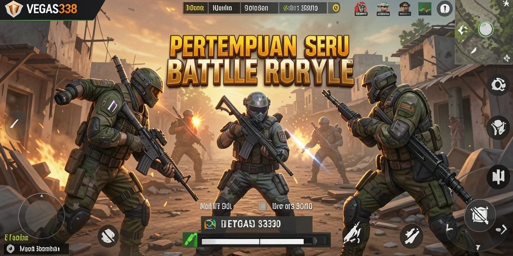 Tangkapan layar menunjukkan momen seru dalam gameplay Battle Royale VEGAS338.