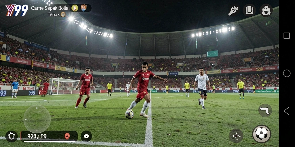 Skrinsut Y89 menampilkan aksi pertandingan sepak bola yang mendebarkan.